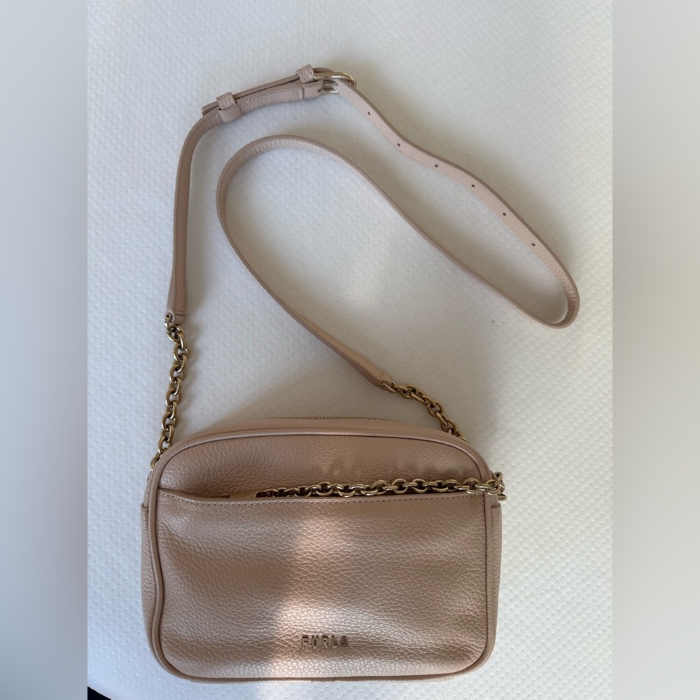 Furla Beige Leather Crossbody Bag